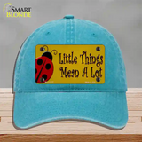 Little Things Mean A Lot Novelty License Plate Hat Unconstructed Cotton / Lake Blue