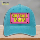 Softball Mom Novelty License Plate Hat Unconstructed Cotton / Lake Blue