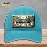 Choose Adventure Novelty License Plate Hat Unconstructed Cotton / Lake Blue