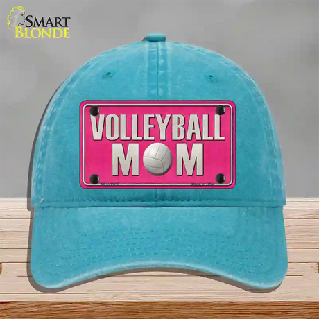 Volleyball Mom Novelty License Plate Hat Unconstructed Cotton / Lake Blue