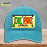 Irish and Proud Novelty License Plate Hat Unconstructed Cotton / Lake Blue