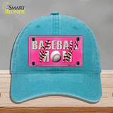 Baseball Mom Novelty License Plate Hat Unconstructed Cotton / Lake Blue