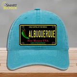 Albuquerque New Mexico Black State Novelty License Plate Hat Unconstructed Cotton / Lake Blue