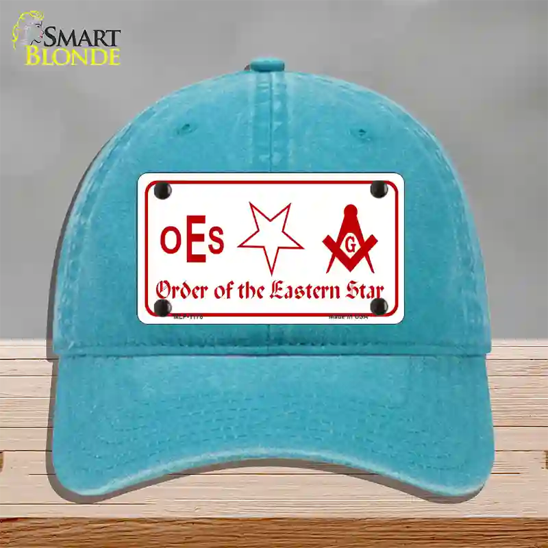 Order Of The Eastern Star Novelty License Plate Hat Unconstructed Cotton / Lake Blue