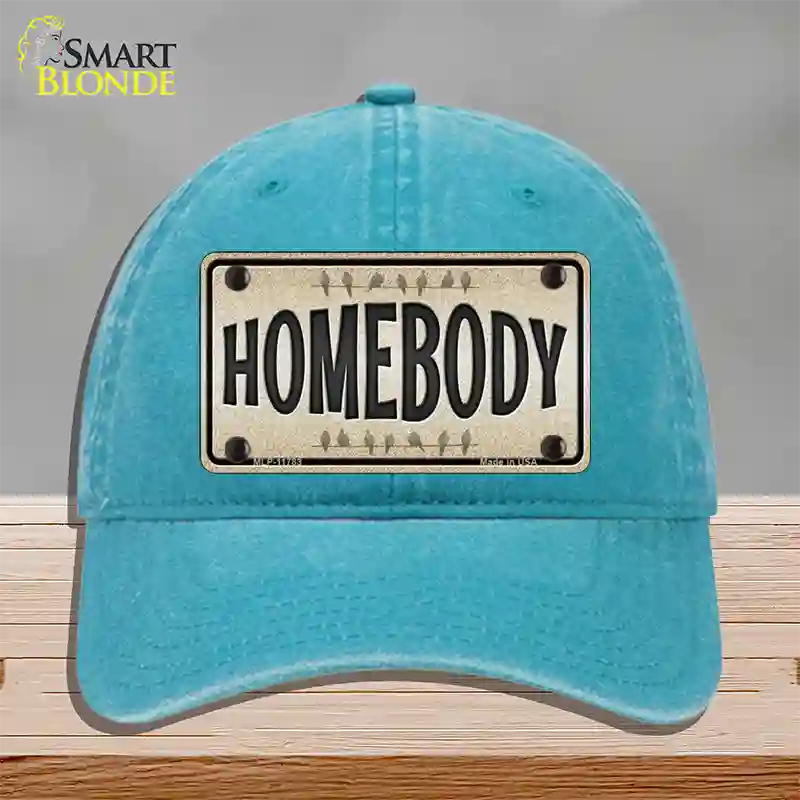 Homebody Novelty License Plate Hat Unconstructed Cotton / Lake Blue