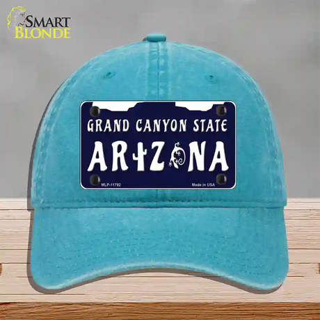 Arizona Grand Canyon State Novelty License Plate Hat Unconstructed Cotton / Lake Blue