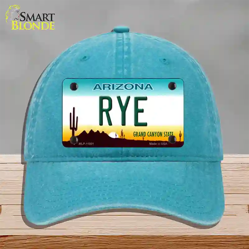 Rye Arizona Novelty License Plate Hat Unconstructed Cotton / Lake Blue