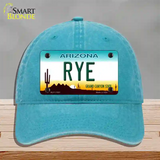 Rye Arizona Novelty License Plate Hat Unconstructed Cotton / Lake Blue