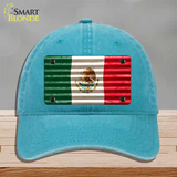 Mexico Flag Novelty License Plate Hat Unconstructed Cotton / Lake Blue