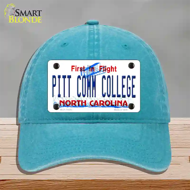 Pitt Comm College North Carolina Novelty License Plate Hat Unconstructed Cotton / Lake Blue