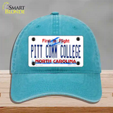 Pitt Comm College North Carolina Novelty License Plate Hat Unconstructed Cotton / Lake Blue