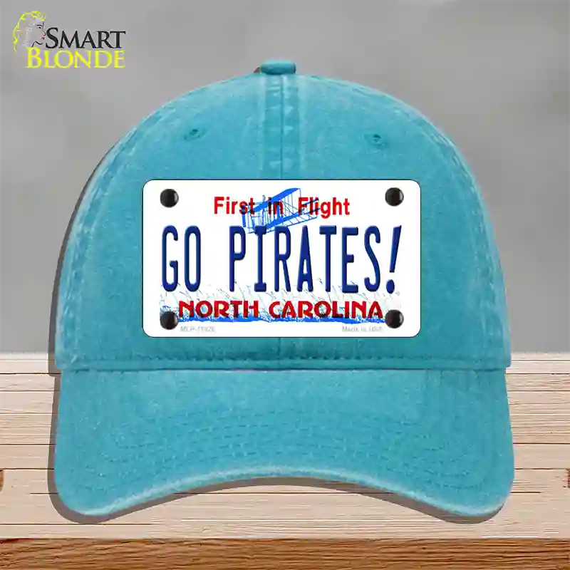 Go Pirates North Carolina Novelty License Plate Hat Unconstructed Cotton / Lake Blue