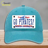 Go Pirates North Carolina Novelty License Plate Hat Unconstructed Cotton / Lake Blue