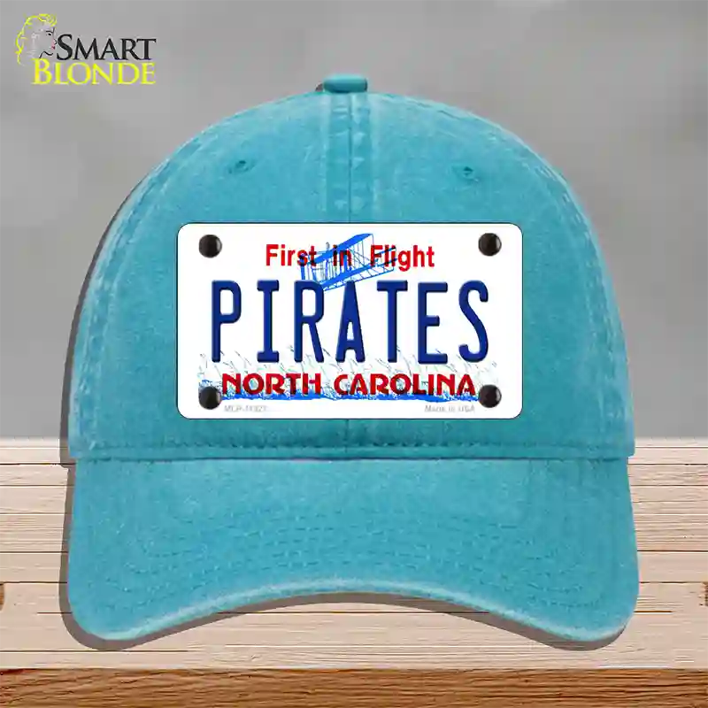 Pirates North Carolina Novelty License Plate Hat Unconstructed Cotton / Lake Blue