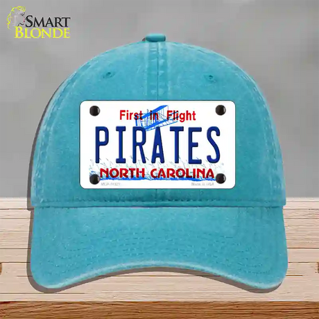 Pirates North Carolina Novelty License Plate Hat Unconstructed Cotton / Lake Blue