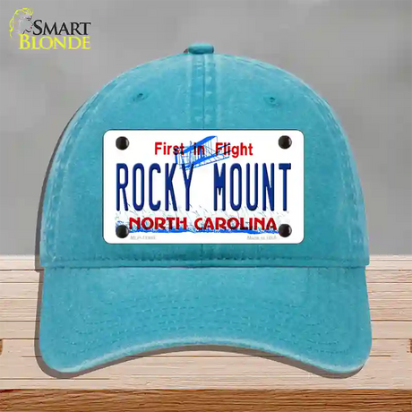 Rocky Mount North Carolina Novelty License Plate Hat Unconstructed Cotton / Lake Blue