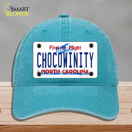 Chocowinity North Carolina Novelty License Plate Hat Unconstructed Cotton / Lake Blue