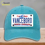 Vanceboro North Carolina Novelty License Plate Hat Unconstructed Cotton / Lake Blue