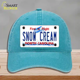 Snow Cream North Carolina Novelty License Plate Hat Unconstructed Cotton / Lake Blue