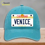 Venice California Novelty License Plate Hat Unconstructed Cotton / Lake Blue