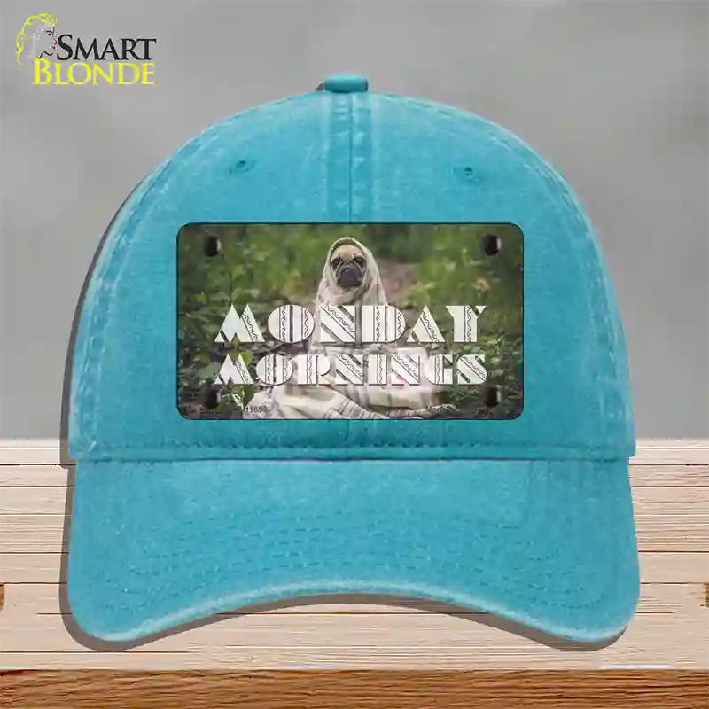 Monday Mornings Novelty License Plate Hat Unconstructed Cotton / Lake Blue