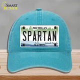 Michigan Spartan Novelty License Plate Hat Unconstructed Cotton / Lake Blue