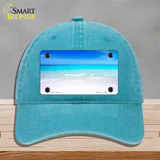 Beach Scene Novelty License Plate Hat Unconstructed Cotton / Lake Blue