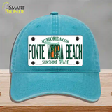 Florida Ponte Vedra Beach Novelty License Plate Hat Unconstructed Cotton / Lake Blue