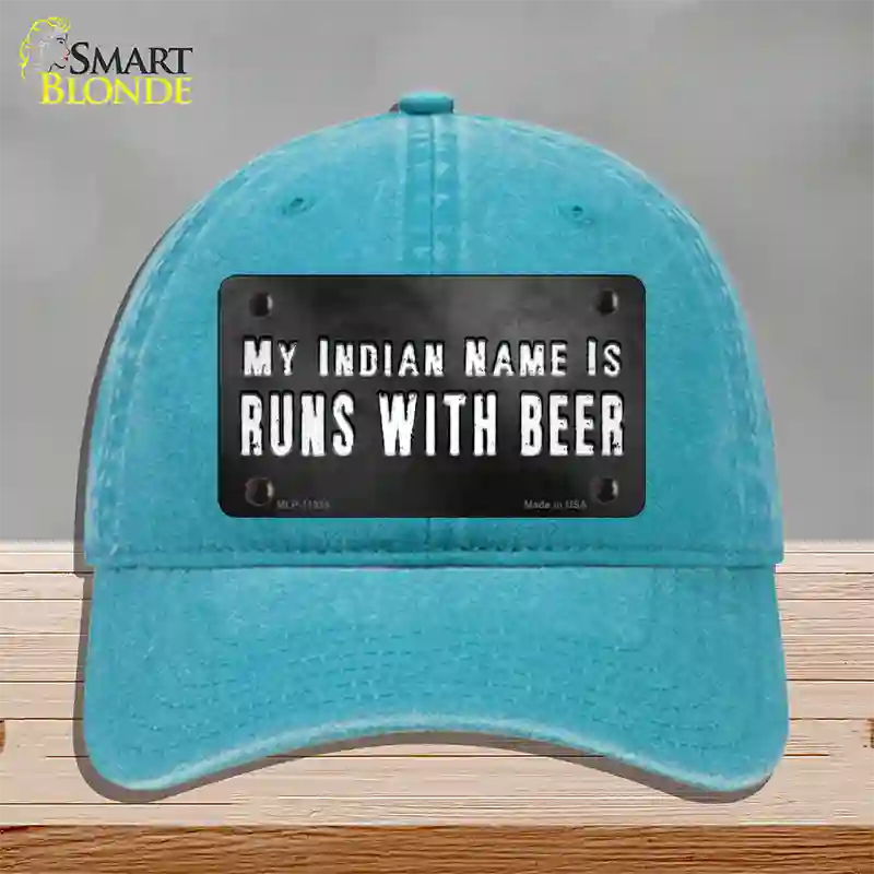 My Indian Name Novelty License Plate Hat Unconstructed Cotton / Lake Blue