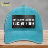 My Indian Name Novelty License Plate Hat Unconstructed Cotton / Lake Blue