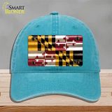 Maryland Corrugated Flag Novelty License Plate Hat Unconstructed Cotton / Lake Blue