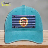 Minnesota Corrugated Flag Novelty License Plate Hat Unconstructed Cotton / Lake Blue