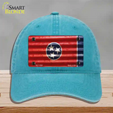 Tennessee Corrugated Flag Novelty License Plate Hat Unconstructed Cotton / Lake Blue