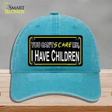 Cant Scare Me Novelty License Plate Hat Unconstructed Cotton / Lake Blue