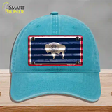 Wyoming Corrugated Flag Novelty License Plate Hat Unconstructed Cotton / Lake Blue