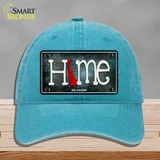 Delaware Home State Outline Novelty License Plate Hat Unconstructed Cotton / Lake Blue