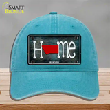 Montana Home State Outline Novelty License Plate Hat Unconstructed Cotton / Lake Blue