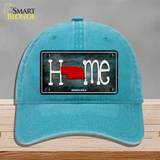 Nebraska Home State Outline Novelty License Plate Hat Unconstructed Cotton / Lake Blue