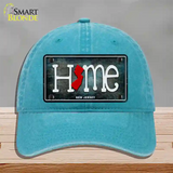 New Jersey Home State Outline Novelty License Plate Hat Unconstructed Cotton / Lake Blue