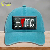 Vermont Home State Outline Novelty License Plate Hat Unconstructed Cotton / Lake Blue