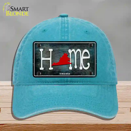 Virginia Home State Outline Novelty License Plate Hat Unconstructed Cotton / Lake Blue