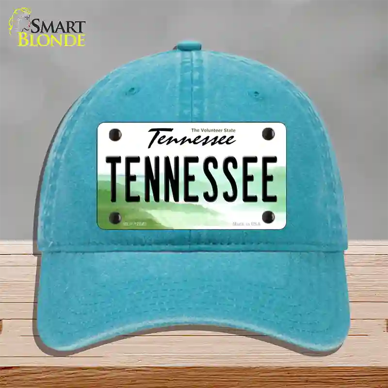 Tennessee Volunteer State Novelty License Plate Hat Unconstructed Cotton / Lake Blue