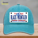 Black Mountain North Carolina Novelty License Plate Hat Unconstructed Cotton / Lake Blue