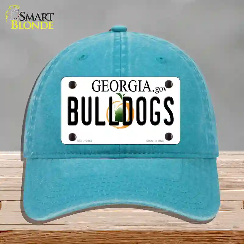 Georgia Bulldogs Novelty License Plate Hat Unconstructed Cotton / Lake Blue