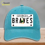 Georgia Braves Novelty License Plate Hat Unconstructed Cotton / Lake Blue