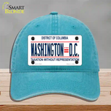 District Of Columbia Novelty License Plate Hat Unconstructed Cotton / Lake Blue