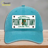 Florida Point Brittany Novelty License Plate Hat Unconstructed Cotton / Lake Blue