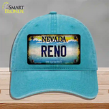 Nevada Reno Novelty License Plate Hat Unconstructed Cotton / Lake Blue