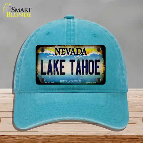 Nevada Lake Tahoe Novelty License Plate Hat Unconstructed Cotton / Lake Blue