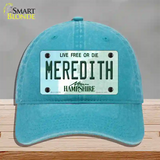 Meredith New Hampshire State Novelty License Plate Hat Unconstructed Cotton / Lake Blue